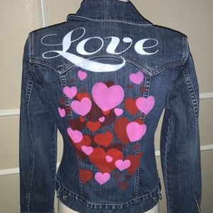 Hand-painted Love jean jacket